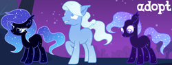Size: 1280x480 | Tagged: safe, artist:vi45, oc, oc only, pony, ethereal mane, female, male, mare, stallion, trio