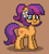 Size: 645x720 | Tagged: safe, artist:starrscout-23, earth pony, pony, pony town, bandaid, brown background, cute, female, flower, flower in hair, maggie joy, mare, multicolored hair, ponytail, simple background, solo