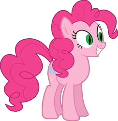 Size: 883x905 | Tagged: safe, pinkie pie, earth pony, pony, g4, 1000 hours in ms paint, alternate eye color, female, green eyes, grin, low effort, mare, simple background, slit pupils, smiling, solo, white background