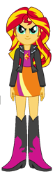 Size: 309x975 | Tagged: safe, artist:qbert2kcat, sunset shimmer, human, equestria girls, g4, my little pony equestria girls, boots, clothes, female, high heel boots, jacket, looking at you, shirt, shoes, simple background, skirt, smiling, solo, transparent background