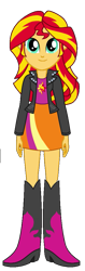 Size: 309x975 | Tagged: safe, artist:qbert2kcat, sunset shimmer, human, equestria girls, g4, my little pony equestria girls: rainbow rocks, boots, clothes, female, high heel boots, jacket, looking at you, shirt, shoes, simple background, skirt, solo, transparent background, vector