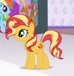 Size: 415x429 | Tagged: safe, artist:leahrow, rainbow dash, sunset shimmer, pegasus, pony, unicorn, g4, female, horn, mare