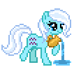 Size: 106x96 | Tagged: safe, artist:botchan-mlp, earth pony, pony, animated, aquarius, desktop ponies, female, jug, mare, pixel art, ponyscopes, pouring, simple background, solo, sprite, transparent background, water