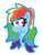 Size: 514x665 | Tagged: safe, artist:zoeyhorse, rainbow dash, pegasus, pony, g4, bust, female, long hair, mare, no pupils, simple background, smiling, solo, white background