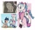 Size: 1481x1265 | Tagged: safe, artist:erinartista, earth pony, pony, unicorn, g4, scare master, anime, blushing, bulma, colt, dragon ball, duo, duo male and female, emanata, female, foal, horn, male, mare, open mouth, open smile, ponified, screencap reference, signature, simple background, smiling, son goku, white background