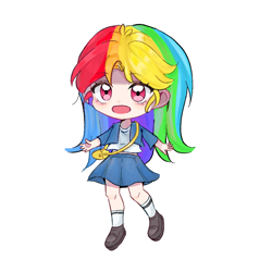 Size: 1080x1080 | Tagged: safe, artist:dash759655, rainbow dash, human, g4, child, cute, dashabetes, female, human coloration, humanized, simple background, solo, white background, younger