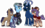 Size: 6519x4000 | Tagged: safe, artist:limedazzle, oc, oc only, oc:aamon, oc:alexei, oc:daria, oc:kemiran, oc:victoria, goat, goat pony, absurd resolution, female, male, simple background, transparent background