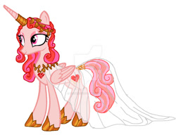 Size: 1021x783 | Tagged: safe, artist:moondeer1616, princess cadance, alicorn, g4, base used, concave belly, deviantart watermark, female, headcanon, jewelry, mare, obtrusive watermark, redesign, regalia, simple background, slender, solo, thin, watermark, white background