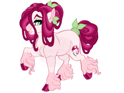 Size: 3600x2700 | Tagged: safe, artist:gigason, oc, oc only, oc:magic peony, earth pony, pony, cloven hooves, colored hooves, colored pinnae, earth pony oc, eyeshadow, female, green eyes, green eyeshadow, hair bun, hoof polish, leaves, leaves in hair, lidded eyes, magical lesbian spawn, makeup, mare, obtrusive watermark, offspring, parent:cayenne, parent:roseluck, raised hoof, shiny hooves, simple background, solo, tail, tail bun, transparent background, unshorn fetlocks, watermark