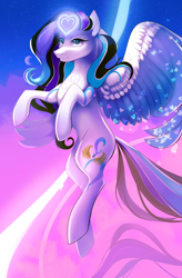 Size: 2000x3052 | Tagged: safe, artist:orfartina, oc, oc only, oc:luminess, pegasus, pony, female, gradient background, magic, mare, solo