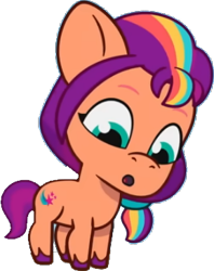 Size: 289x364 | Tagged: safe, edit, edited screencap, editor:pascalmulokozi2, screencap, sunny starscout, earth pony, g5, my little pony: tell your tale, written in the starscouts, spoiler:g5, spoiler:my little pony: tell your tale, spoiler:tyts02e11, background removed, female, filly, filly sunny starscout, foal, mane stripe sunny, not a vector, solo, younger