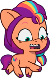 Size: 429x664 | Tagged: safe, edit, edited screencap, editor:pascalmulokozi2, screencap, sunny starscout, g5, my little pony: tell your tale, written in the starscouts, spoiler:g5, spoiler:my little pony: tell your tale, spoiler:tyts02e11, background removed, female, filly, filly sunny starscout, foal, mane stripe sunny, not a vector, solo, younger