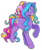 Size: 1562x1840 | Tagged: safe, artist:katkitters, rainbowberry, earth pony, pony, g3, blue eyes, hoof heart, multicolored hair, multicolored mane, multicolored tail, purple coat, purple fur, simple background, smiling, tail, transparent background, underhoof