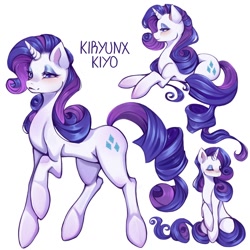 Size: 1080x1080 | Tagged: safe, artist:kiryunx, rarity, pony, unicorn, g4, female, horn, mare, simple background, smiling, solo, white background