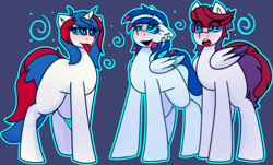 Size: 4441x2674 | Tagged: safe, artist:askhypnoswirl, oc, oc:paperweight, oc:relache, oc:sarif, pegasus, pony, unicorn, horn, hypnosis