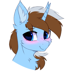 Size: 2724x2892 | Tagged: safe, artist:pesty_skillengton, oc, pony, unicorn, blushing, bust, cute, horn, male, shy, sketch, solo, stallion