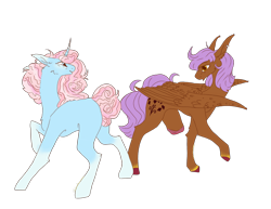Size: 3300x2550 | Tagged: safe, artist:mellow-mare, oc, oc only, pegasus, pony, unicorn, amputee, female, horn, mare, simple background, transparent background