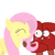 Size: 640x640 | Tagged: safe, artist:thatonelittlefreak, fluttershy, pegasus, pony, g4, algebralien, battle for dream island, blushing, crossover, crossover shipping, duo, eyes closed, female, fifteen (battle for dream island), genderless, interspecies, looking at someone, shipping, simple background, smiling, white background