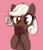 Size: 600x700 | Tagged: safe, artist:szafir87, artist:t72b, oc, oc only, oc:savory truffle, earth pony, pony, animated, chocolate, cute, daaaaaaaaaaaw, eating, female, food, gif, hoof hold, mare, nom, ocbetes, pink background, simple background, solo, szafir87 is trying to murder us, t72b is trying to murder us, weapons-grade cute