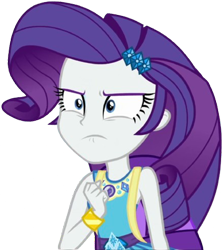 Size: 2246x2520 | Tagged: safe, edit, edited screencap, editor:homersimpson1983, editor:mrtoonlover83, screencap, rarity, human, equestria girls, g4, 2d, background removed, backpack, diamond, female, geode of shielding, gold, hairclip, magical geodes, not a vector, rarity peplum dress, simple background, sleeveless, solo, transparent background, upscaled, waistband, wrist cuffs