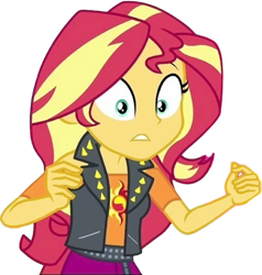 Size: 2402x2520 | Tagged: safe, edit, edited screencap, editor:homersimpson1983, screencap, sunset shimmer, human, equestria girls, g4, background removed, clothes, female, not a vector, simple background, solo, transparent background