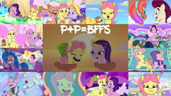 Size: 1974x1111 | Tagged: safe, edit, edited screencap, editor:quoterific, screencap, alphabittle blossomforth, dazzle feather, izzy moonbow, jazz hooves, pipp petals, posey bloom, queen haven, rocky riff, skye silver, earth pony, pegasus, pony, unicorn, g5, my little pony: tell your tale, p + p = bffs, spoiler:g5, spoiler:my little pony: tell your tale, spoiler:tyts02e13, boardtrot, crying, female, horn, male, mare, stallion