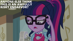 Size: 2000x1125 | Tagged: safe, edit, edited screencap, editor:quoterific, screencap, sci-twi, twilight sparkle, human, equestria girls, equestria girls specials, g4, my little pony equestria girls: dance magic, female, glasses, solo