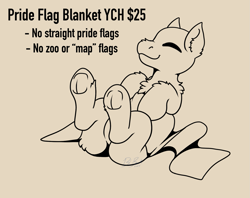 Size: 1469x1163 | Tagged: safe, artist:bluemoon, oc, oc only, pony, blanket, commission, hooves up, lgbt, lgbtq, pride, pride flag, pride month, pride ponies, solo, ych example, your character here