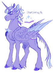 Size: 1397x1906 | Tagged: safe, artist:cactiflowers, oc, oc only, oc:starstruck, alicorn, pony, magical lesbian spawn, male, offspring, parent:trixie, parent:twilight sparkle, parents:twixie, simple background, solo, stallion, white background