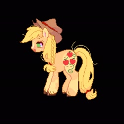 Size: 2048x2048 | Tagged: safe, artist:xxk1ttyl1tterxx, applejack, earth pony, digital art, pixel art, solo