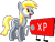 Size: 858x648 | Tagged: safe, artist:joeydr, artist:tihan, derpy hooves, pegasus, pony, g4, battle for dream island, crossover, digital art, duo, female, manepxls, mare, nonbinary, open mouth, pixel art, price tag, price tag (battle for dream island), pxls.space, simple background, transparent background