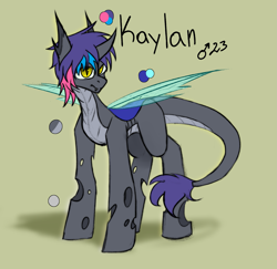 Size: 2455x2385 | Tagged: safe, artist:ashel_aras, oc, oc only, oc:kaylan, changeling, hybrid, changeling oc, hybrid oc, kiriban, reference sheet, sketch, solo