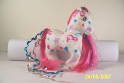 Size: 603x402 | Tagged: safe, birthday pony, g1, 2007, female, irl, photo, solo, toy