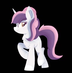 Size: 1253x1280 | Tagged: safe, oc, oc only, oc:sweetieck dreams, pony, unicorn, g4, black background, cute, female, filly, foal, horn, simple background, solo, unicorn horn, unicorn oc