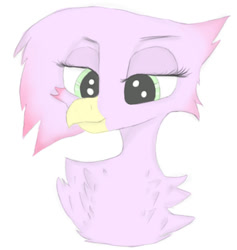 Size: 393x415 | Tagged: safe, artist:wornpaladin, artist:worny, oc, griffon, eyebrows, green eyes, griffon oc, pink skin