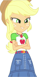 Size: 1301x2520 | Tagged: safe, edit, edited screencap, editor:homersimpson1983, screencap, applejack, human, equestria girls, g4, applejack's hat, background removed, cowboy hat, female, freckles, hat, not a vector, simple background, smiling, solo, transparent background