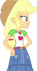 Size: 1309x2520 | Tagged: safe, edit, edited screencap, editor:mrtoonlover83, screencap, applejack, human, equestria girls, g4, applejack's hat, background removed, cowboy hat, female, freckles, hat, not a vector, simple background, solo, transparent background