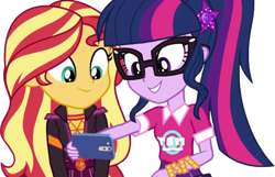 Size: 3911x2520 | Tagged: safe, edit, edited screencap, editor:homersimpson1983, screencap, sunset shimmer, twilight sparkle, human, equestria girls, g4, background removed, duo, duo female, female, not a vector, simple background, transparent background