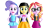 Size: 1280x720 | Tagged: safe, sci-twi, sunset shimmer, twilight sparkle, alicorn, equestria girls, g4, my little pony equestria girls: better together, clothes, clothes swap, cosplay, costume, female, grin, simple background, smiling, transparent background, trio, trio female, twilight sparkle (alicorn), twilight sparkle's clothes, twolight