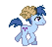 Size: 106x96 | Tagged: safe, artist:botchan-mlp, aries (g4), earth pony, pony, g4, animated, aries, desktop ponies, fake horns, male, pixel art, ponyscopes, simple background, solo, sprite, stallion, transparent background, trotting