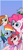 Size: 1170x2532 | Tagged: safe, artist:metaruscarlet, pinkie pie, rainbow dash, oc, oc:metaru scarlet, oc:poniko, oc:rokuchan, earth pony, pegasus, pony, g4, clothes, earth pony oc, flower, flower in hair, folded wings, looking at each other, looking at someone, open mouth, pegasus oc, ponycon, smiling, spread wings, tongue out, wings