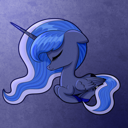 Size: 1600x1600 | Tagged: safe, artist:scandianon, princess luna, alicorn, eyes closed, female, lying down, mare, pony loaf, prone