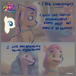 Size: 1440x1440 | Tagged: safe, artist:borja l-galiano, screencap, izzy moonbow, sunny starscout, earth pony, pony, unicorn, g5, my little pony: a new generation, spoiler:my little pony: a new generation, behind the scenes, character design, concept art, duo, horn, profile