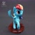 Size: 2560x2560 | Tagged: safe, alternate angle, alternate version, artist:lakterra, rainbow dash, pegasus, pony, g4, craft, female, figurine, irl, mare, photo, polymer clay, raised hoof, signature, smiling, solo, spread wings, stand, tail, wings