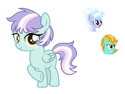 Size: 5609x4211 | Tagged: safe, artist:sapphiretwinkle, cloudchaser, lightning dust, oc, pegasus, pony, female, filly, foal, magical lesbian spawn, offspring, parent:cloudchaser, parent:lightning dust, simple background, transparent background