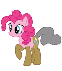 Size: 424x483 | Tagged: safe, artist:qjosh, igneous rock pie, pinkie pie, earth pony, pony, g4, character to character, female, female to male, male, simple background, transformation, transformation sequence, transgender transformation, white background