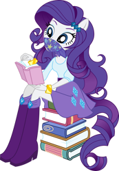 Size: 2768x4000 | Tagged: safe, artist:aqua-pony, edit, vector edit, rarity, equestria girls, g4, abuse, book, gag, simple background, transparent background, vector