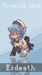 Size: 720x1280 | Tagged: safe, pony, akame ga kill!, animated at source, digital art, esdeath, game screencap, hat, pixel art, ponified, reflection, ribbon, solo