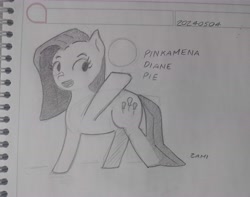 Size: 7099x5608 | Tagged: safe, pinkie pie, earth pony, cute, pencil drawing, pinkamena diane pie, sketch, solo, traditional art