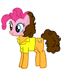 Size: 410x462 | Tagged: safe, artist:qjosh, cheese sandwich, pinkie pie, earth pony, g4, character to character, female, female to male, male, simple background, transformation, transformation sequence, transgender transformation, white background
